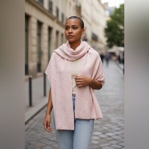 Luxury light Pink Logo winter Scarf wrap New